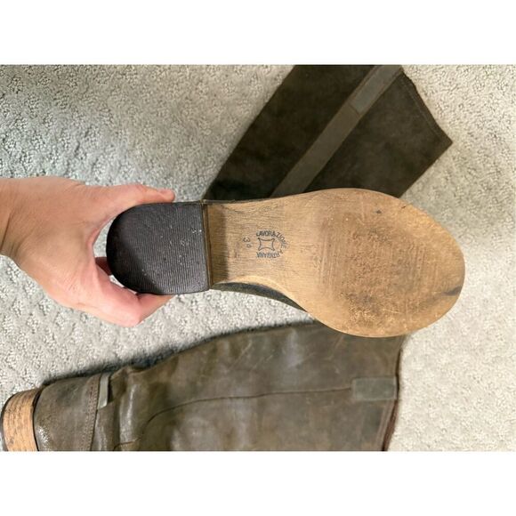 Steve Madden Leather Soft Dark Green Brown Boots 38/7.5 - Picture 6 of 7